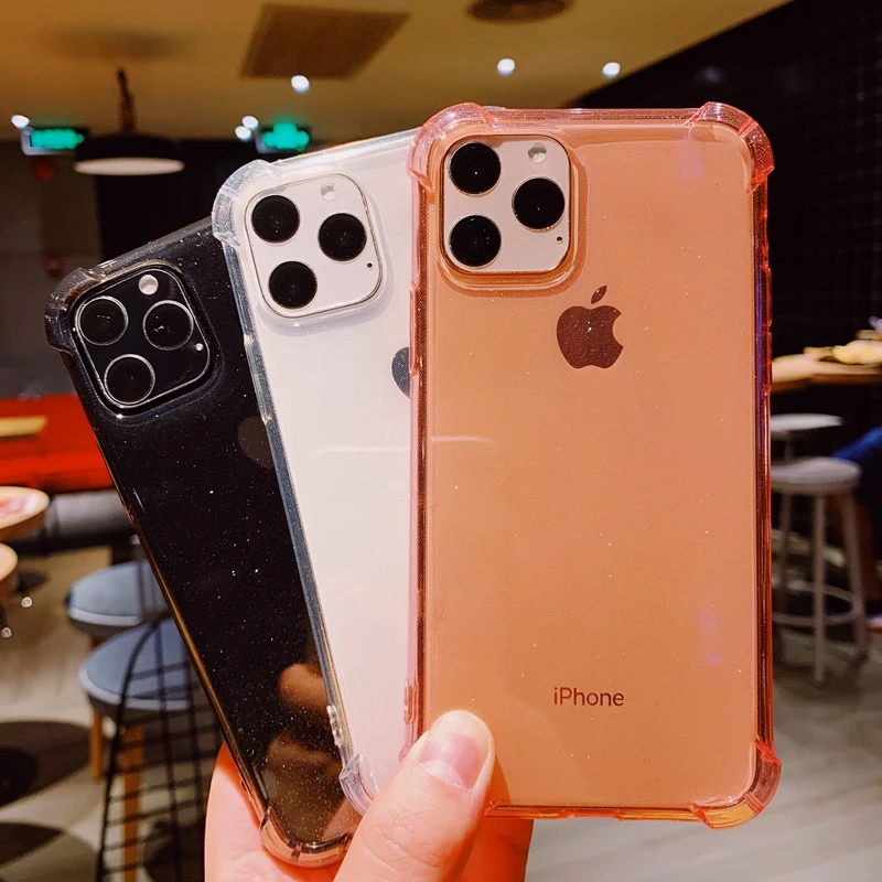 360 градусов подушка безопасности DropProof Блестящий Прозрачный мягкий силиконовый