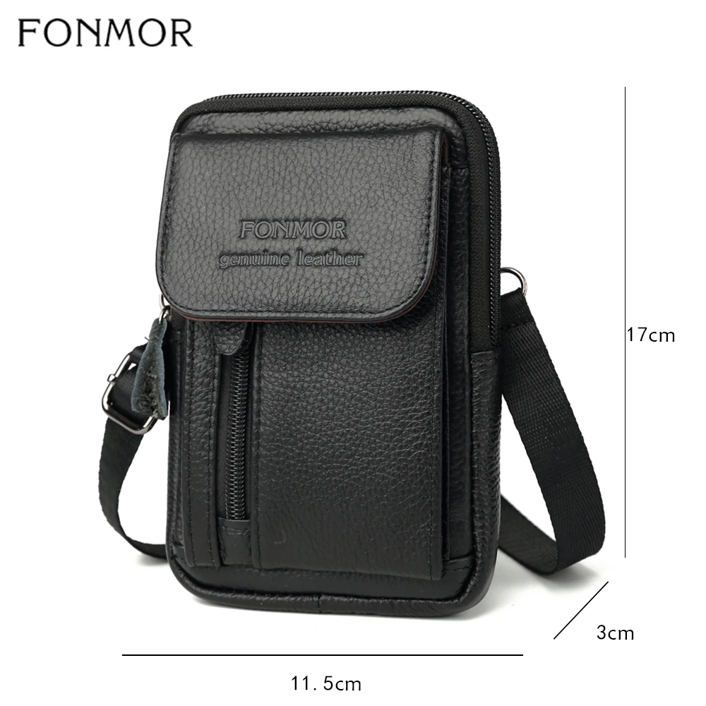 Повседневная поясная сумка Fonmor из натуральной кожи для мужчин миниатюрный
