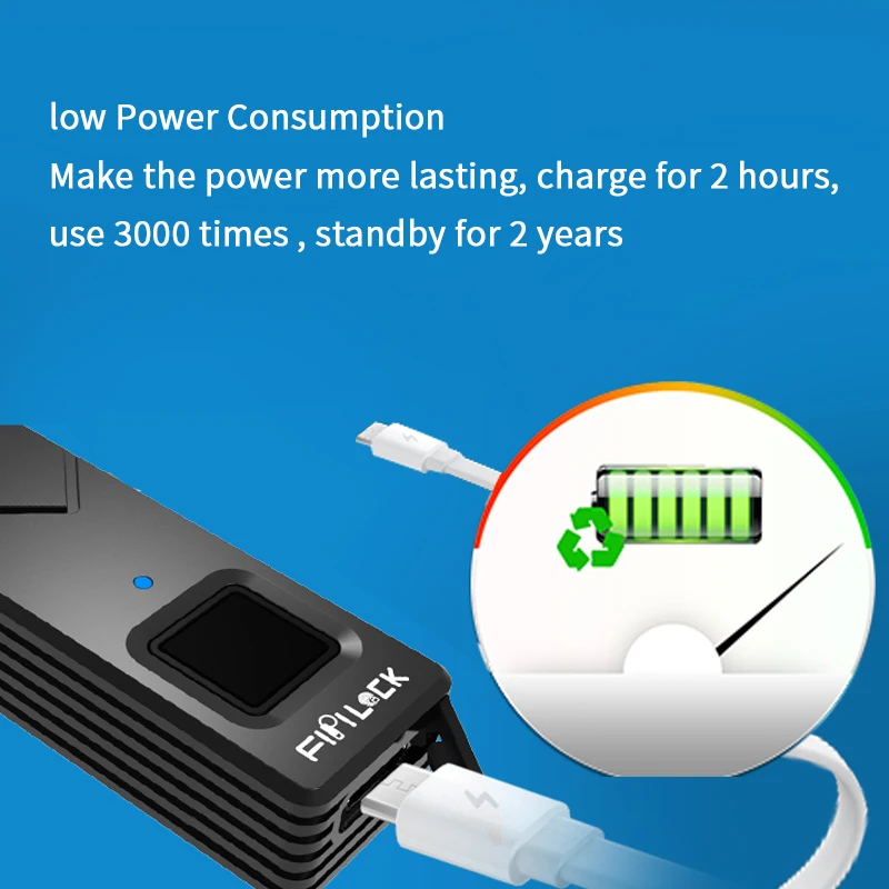 Fipilock замок со сканером отпечатков пальцев USB зарядка водонепроницаемый