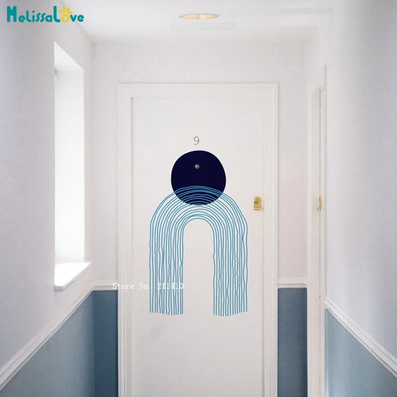 Современные Геометрические радужные наклейки на стену в стиле бохо с