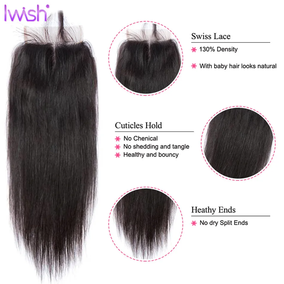 Прямые человеческие волосы пряди с закрытием перуанские для наращивания Remy