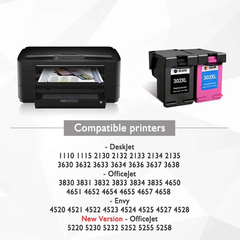 Восстановленный картридж QSYRAINBOW 302XL для HP 302 чернильный принтера Deskjet 1110 1111 1112