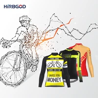 hirbgod womens outdoor team cycling jersey simple style printing cycling shirt mtb thin section durable long sleeve bike tops