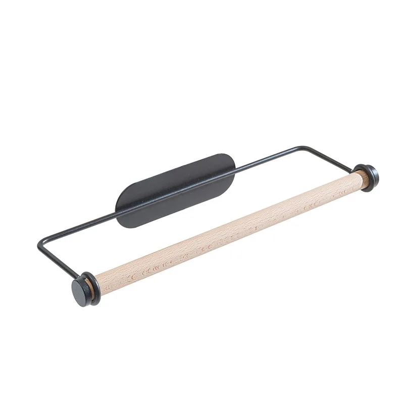 

Wrought Iron Kitchen Paper Towel Racks Hanger Blotting Paper Cling Film Rack Free Punch Lazy Rag Roll Paper Shelf