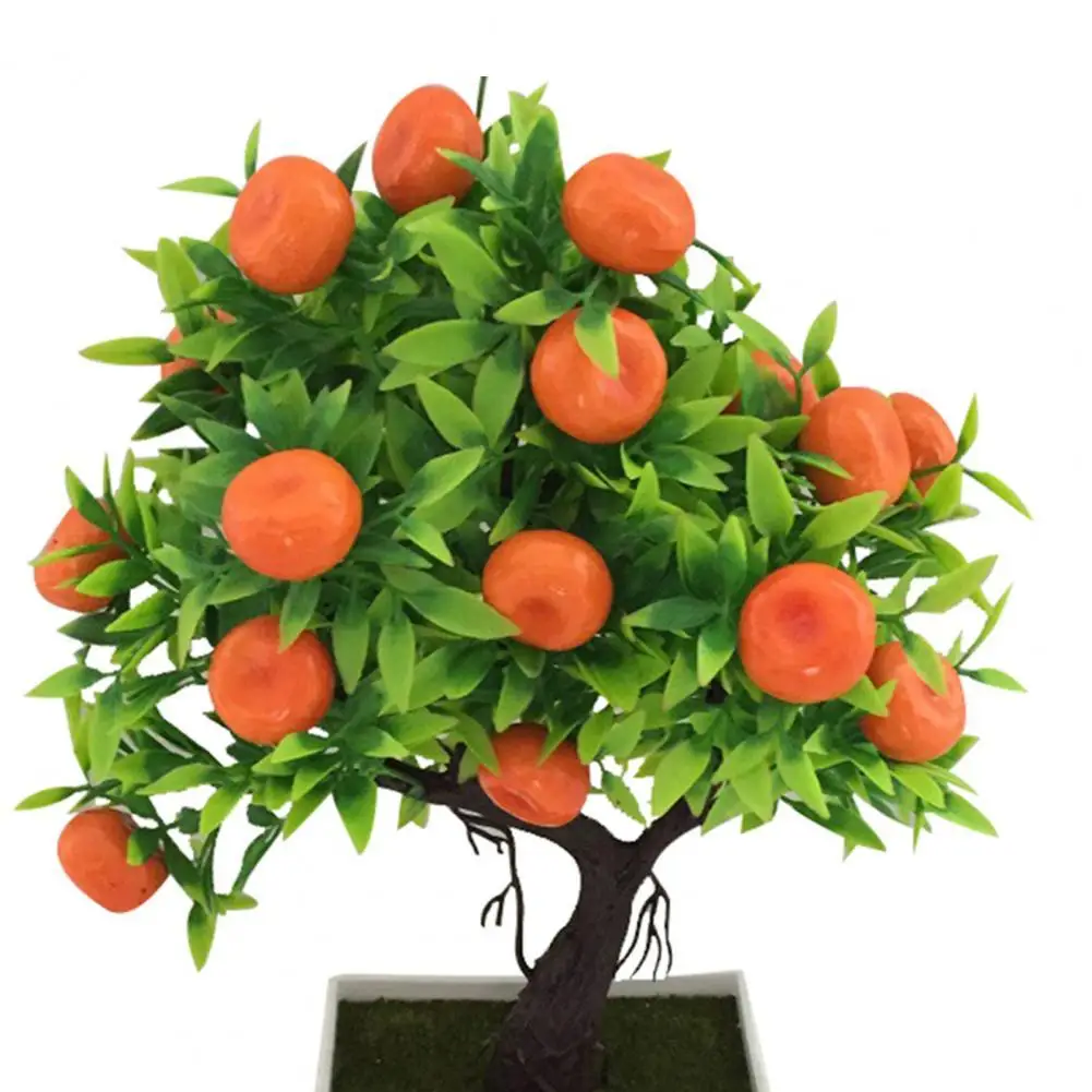 

Artificial Plants Bonsai Mandarin Orange Fruit Tree Potted for Home Wedding Room Decoration Flower Hotel Party Decor Fake Potted
