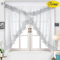 flying kitchen curtains tulle with color side for window balcony rome pleated design stitching colors voile sheer drape short