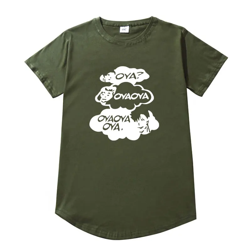 

2020 OYA Anime Cotton T Shirt Men Women Fashion Summer Harajuku Hip Hop Tees Tops Extended Round Hem Long T-Shirt Streetwear
