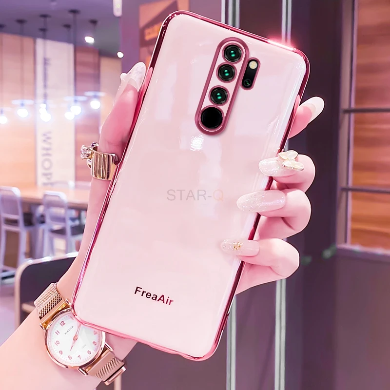 Ins Luxury Plating Glossy Mirror Phone Case On For Xiaomi Redmi 9 Redmi9  Soft Silicone Protective Back Cover Funda Etui