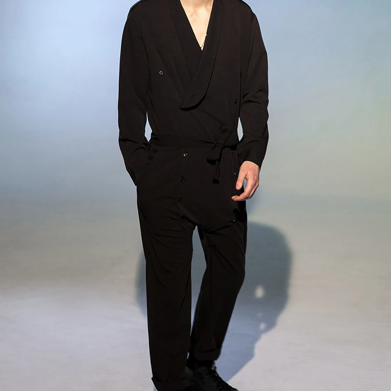 Большой повседневный комбинезон в европейском и американском стиле Свободный