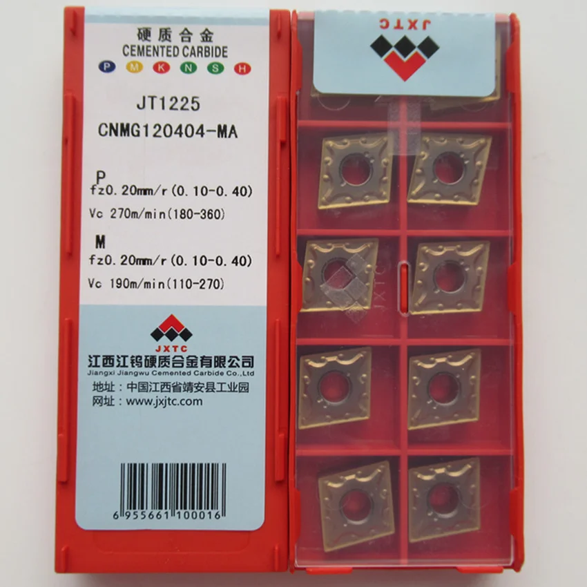 

JXTC CNMG120404-MA JT1225 / CNMG120408-MA JT1225 / CNMG120412-MA JT1225 CNMG431 CNMG432 CNMG433 CNC carbide inserts 10PCS/BOX