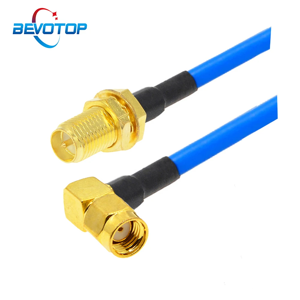 

RP SMA Female to RP SMA Male Right Angle RG402 Cable Semi-Flexible 50 Ohm Pigtail High Frequency Test Cable Extension Jumper