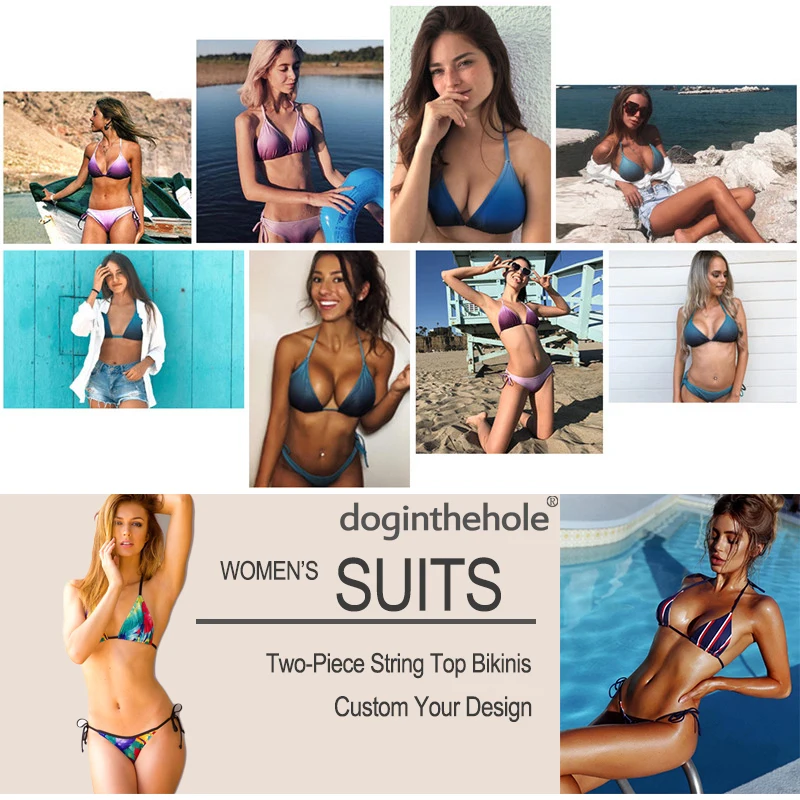

PhayonFashion Haiti Design Halter Bikinis Women 2021 Summer Beachwear Teen Girls Sexy Bathing suit Triangle Swimsuit