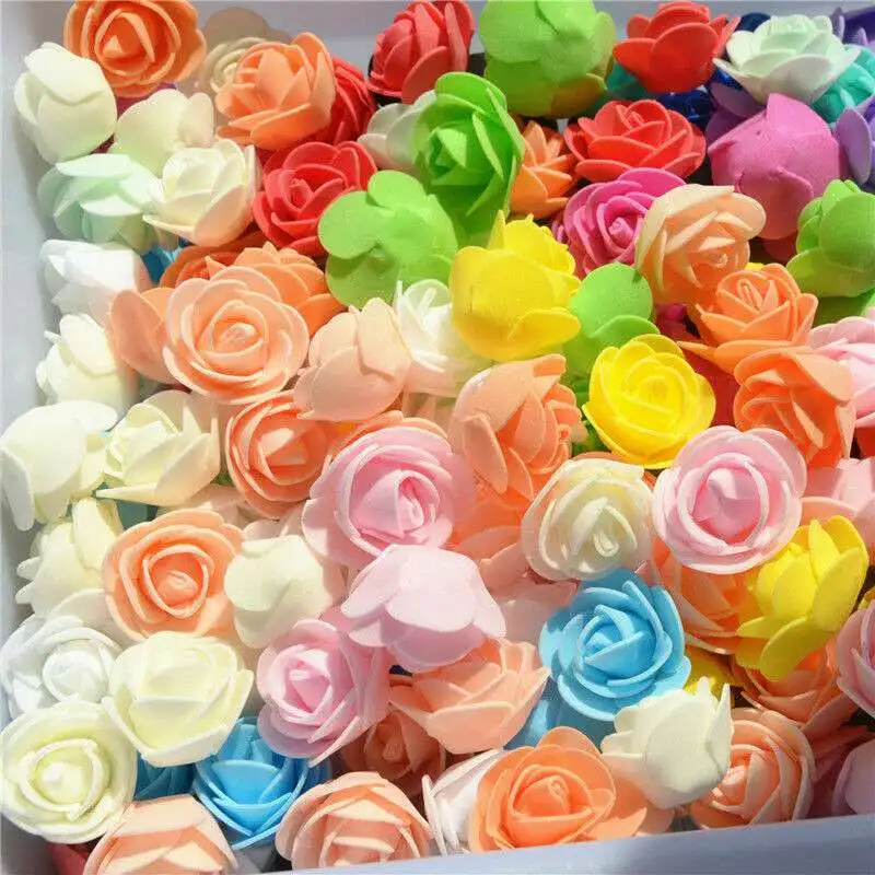 

Mini Foam Artificial Roses Wedding Party Home Decor 500 Heads Buds Fake Flowers