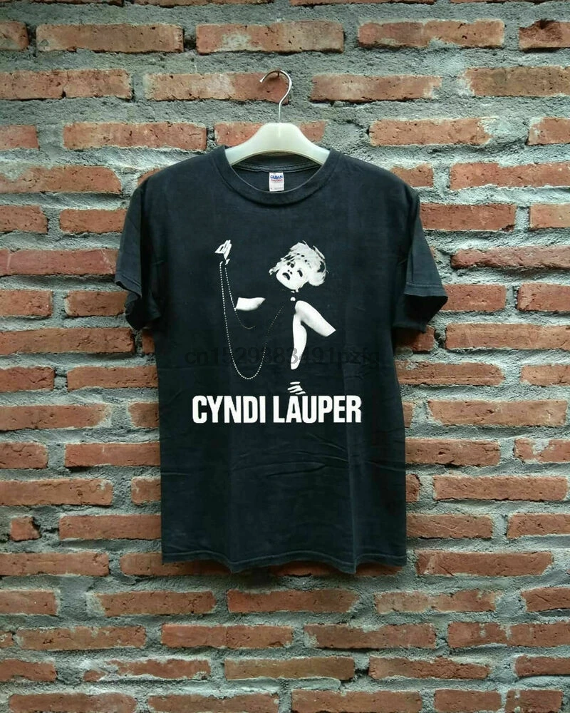 Luxendary Women Shirt 100% Cotton Cyndi Lauper at Last Logo Fashion T-Shirts Tops