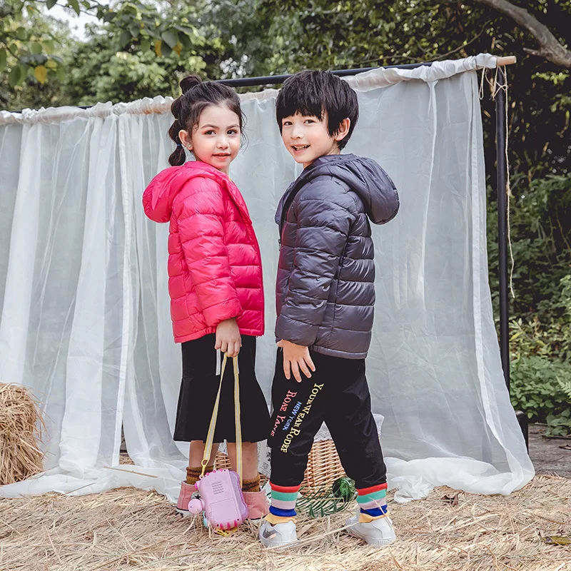 

2019 New Winter White Duck Down Hoodies Kids Jackets Coats Fashion Windproof Hooded Warm Kids Jackets Coats