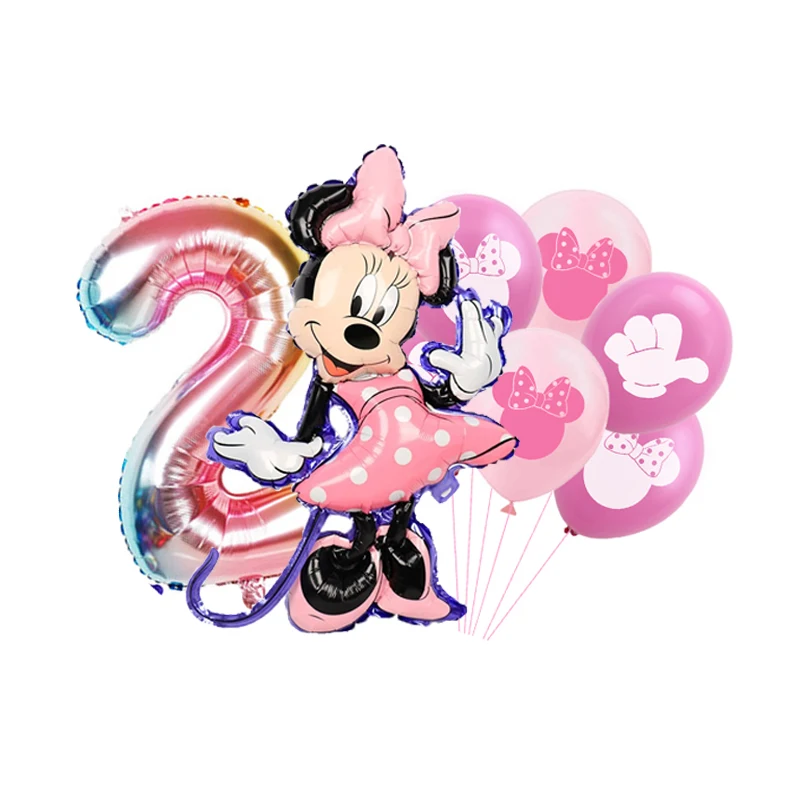 

Воздушные шары из латексной фольги, в виде Минни Маус, 8 шт., шары для девочек