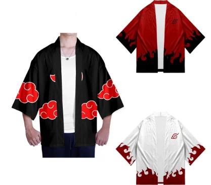 

Japanese Kimono cardigan Anime Cosplay Costume Coats Uzumaki Akatsuki Haruno Sakura Sakura Costume Unisex kimono orientale