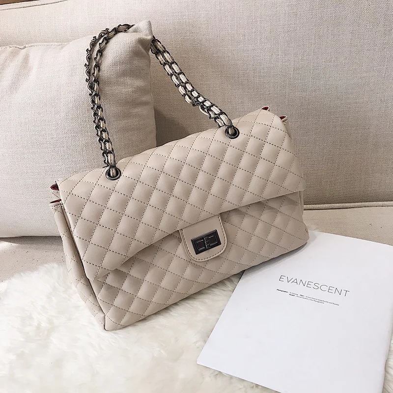 Большая женская сумка новинка 2019 корейская модная через плечо с ромбовидной