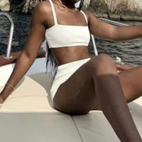 women large size swimsuit two piece set two piece bikini female 2021 swimwear knitted bathsuit for summer clothes print