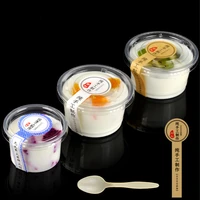 disposable cups with lid shovel scoop 100pcs yogurt pudding plastic cup dessert container ice cream mousse vasos de plastico