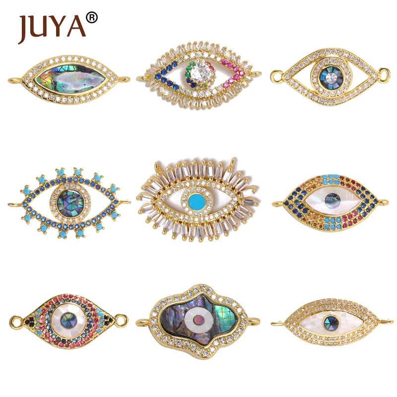 Аксессуары для изготовления ювелирных изделий JUYA соединители злых глаз CZ