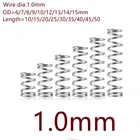 Компрессионная пружина из нержавеющей стали, наружный диаметр 6-15 мм, Длина 15-50 мм, 10 шт.лот, 1 мм