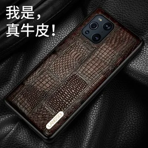 new hot genuine cow leather phone fitted case for oppo find x3 x3 pro retro splice cover for findx3 findx2 pro cases free global shipping