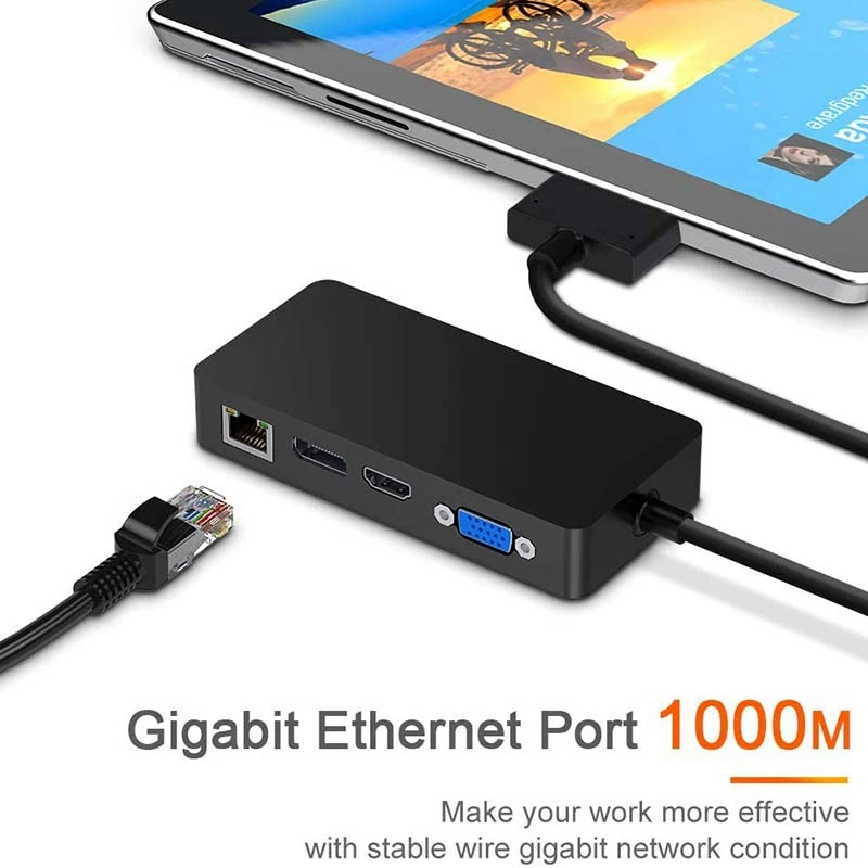 11 в 1 USB 3 0 концентратор док-станция для Surface Pro с 4K Hdmi/Dp/Vga 5 o гигабитный Ethernet адаптер