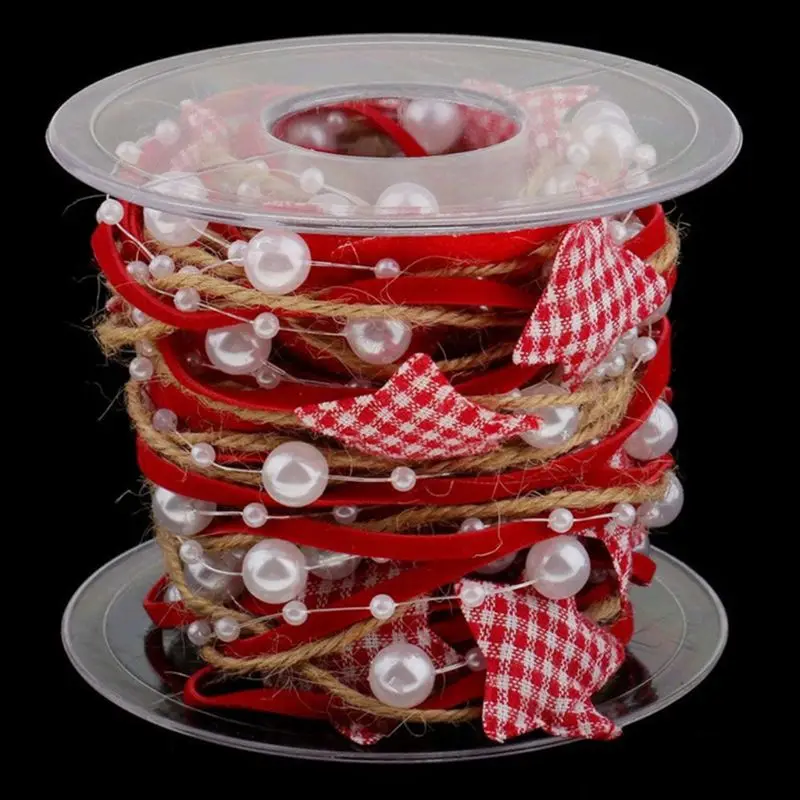 Рождественская пентагональная звезда из бисера лента для упаковки подарков