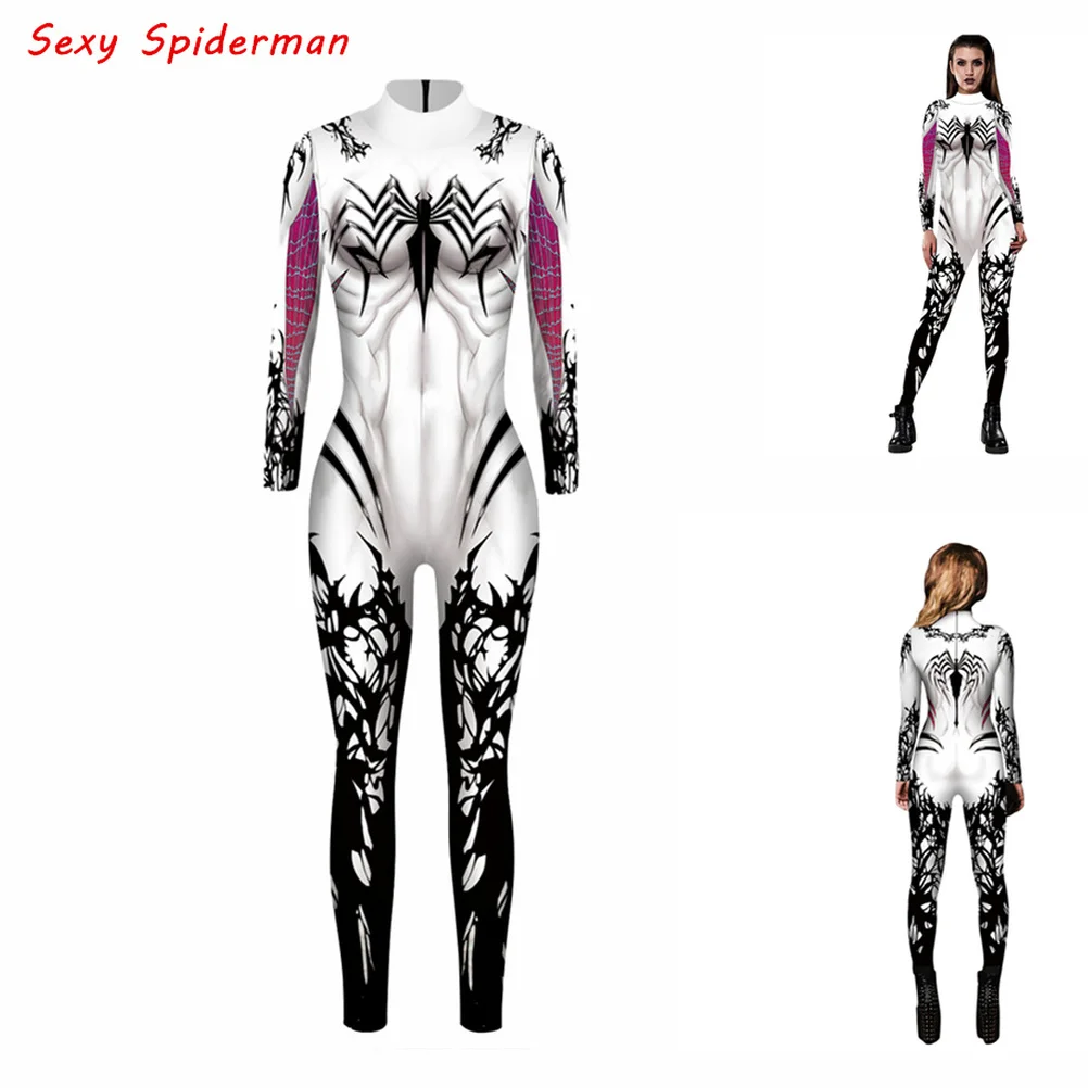 Сексуальный потрясающий 3D женский костюм для косплея Стейси Spider-man Гвендолин