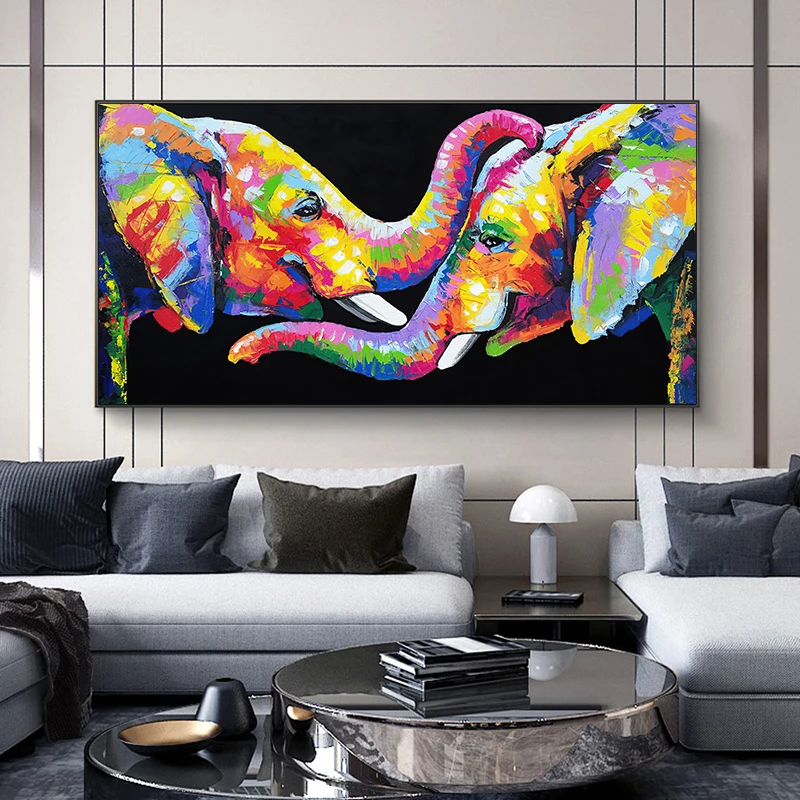 

Abstract Elephant Lover Canvas Painting Wall Art Posters and Prints Modern Animals Pictures for Children's Room Home Decoration
