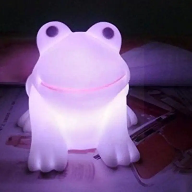 

Цветной СВЕТОДИОДНЫЙ ночник в виде симпатичной лягушки, детский стол, мультяшный ночной декор, экологичный Домашний Светильник, лампа с дру...