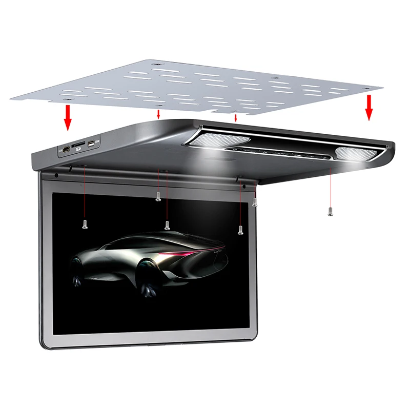 1920*1080 Автомобильный потолочный откидной монитор 13 3 дюйма MP5 видеоплеер Built-in