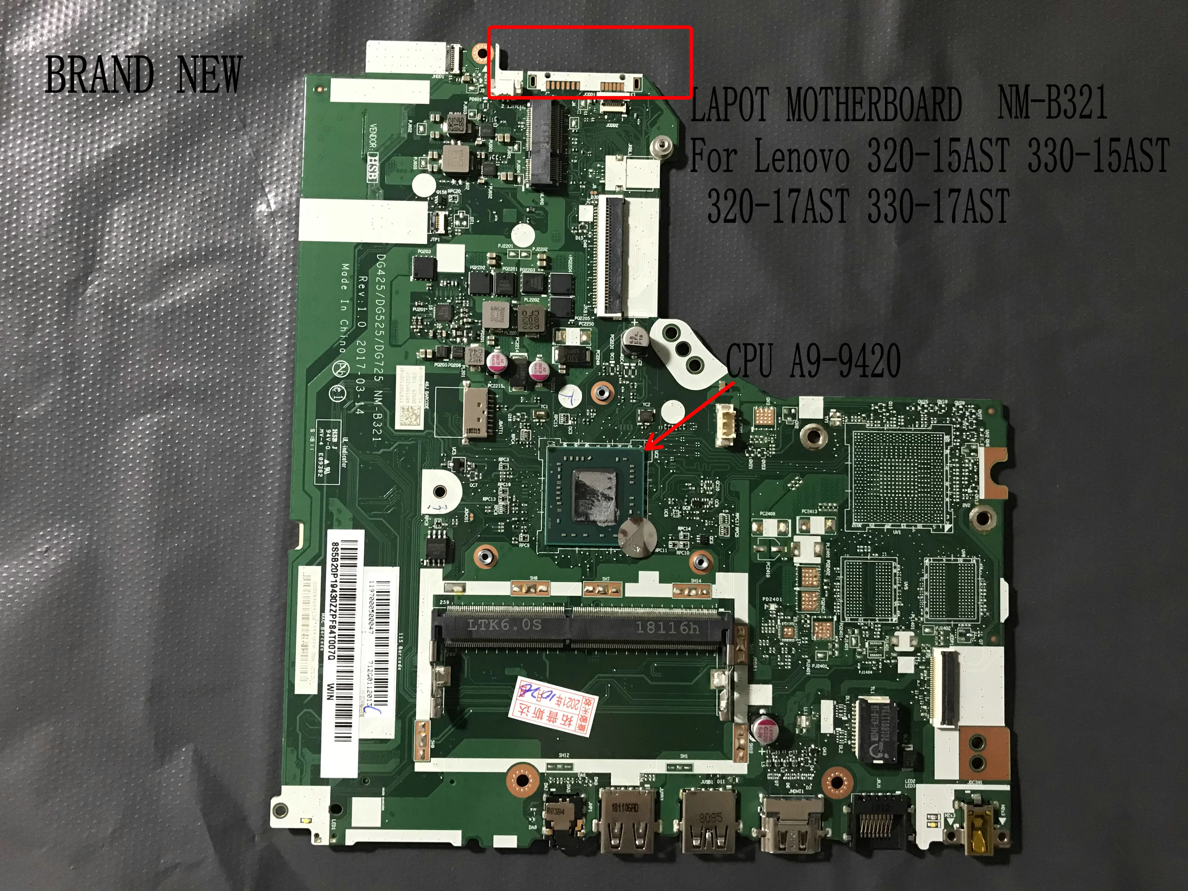 

Абсолютно новая материнская плата для ноутбука LENOVO 330-15AST DG425/DG525/DG725