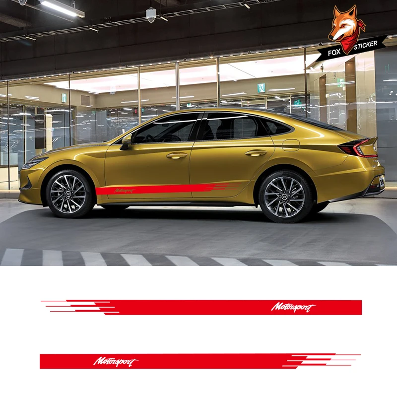 Виниловые боковые полосы юбка графика Авто Наклейка s Глянцевая сторона