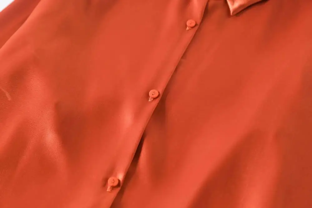 Летняя элегантная женская рубашка 2019 модная Ретро атласное шелковое поло с