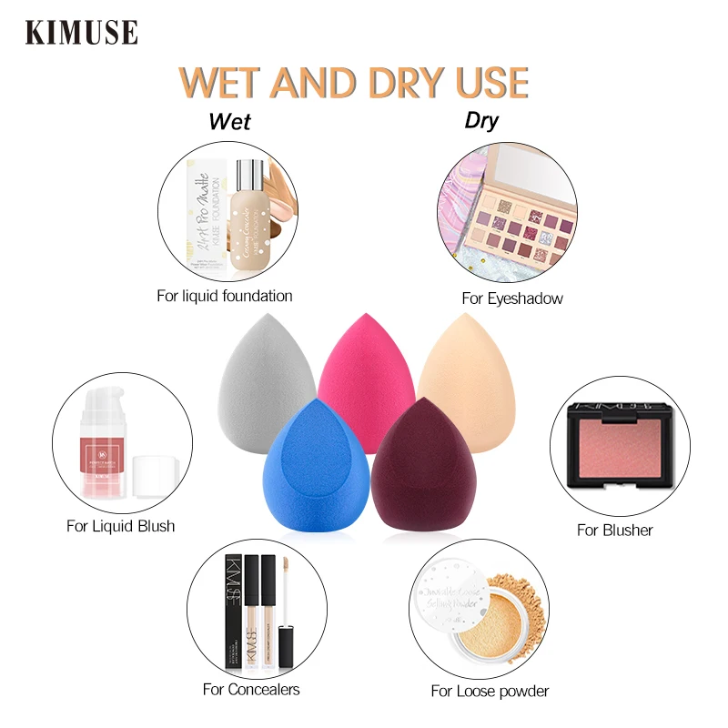 KIMUSE прецизионная без латексной губки для макияжа maquiagem maquillaje макияж без латекса Блендер Comestic специальная губка в форме яйца