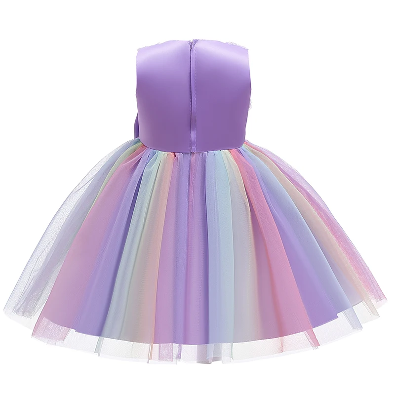 2020 Summer Kids Dresses For Girls Wedding Birthday Party Dress Bowknot Princess Children Clothing 2 3 4 5 6 10 Year | Детская одежда и