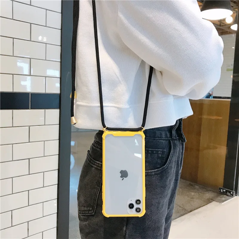 Прозрачный чехол для телефона со шнурком ожерелье плечевой ремень шнур iPhone 6 7 8 Plus