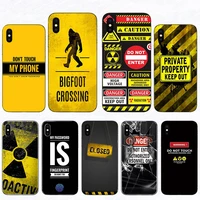 funny unique warning sign phone case for iphone 11 12 pro xs max 13 mini se cool shell x xr 7 6s 8 plus 5 6 10 hard mobile cover