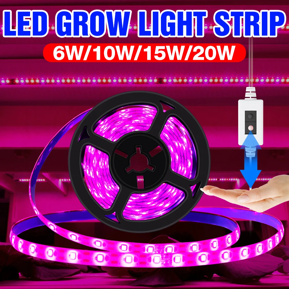 

USB Hand Sweep Plant Lamp Strip 5V LED Full Spectrum Phyto Light 0.5M 1M 2M 3M Fitolamp Indoor Grow Light Seeds Growing Lighting