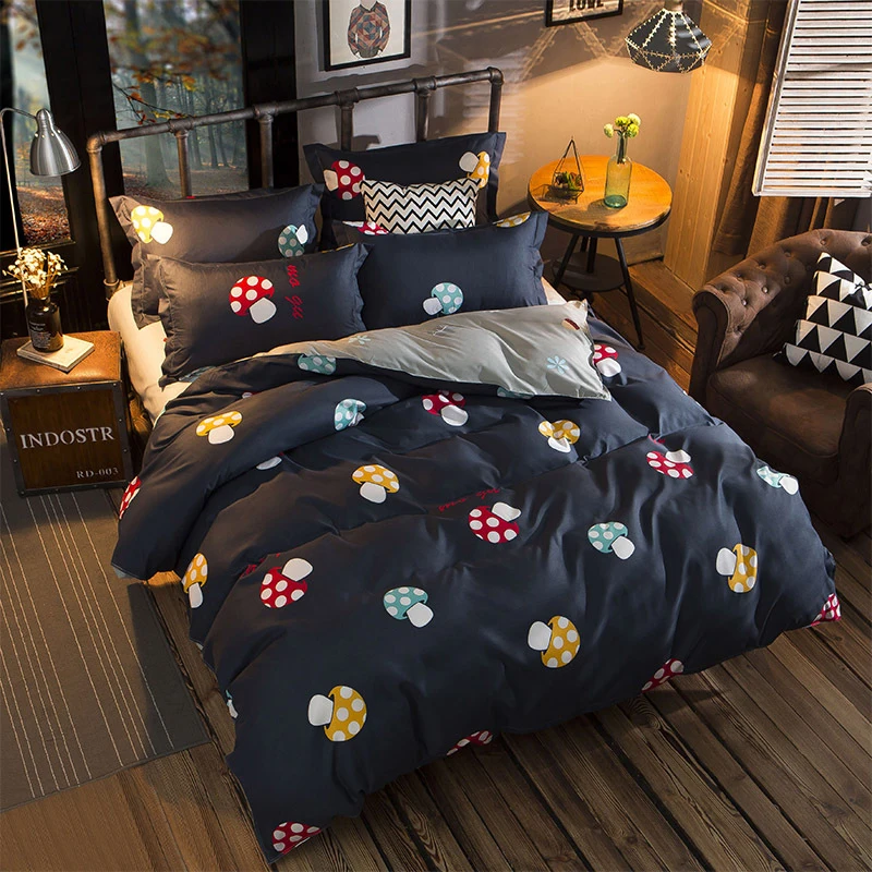 Пододеяльник с рисунком гриба 3/4 шт. постельный комплект для детей мягкое