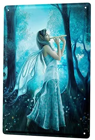 

Cinema Decoration Sign Metal Plate Decoration Sign Home Decoration Plaque Fantasy Theme Fairytale Forest Flute 8x12 Inches