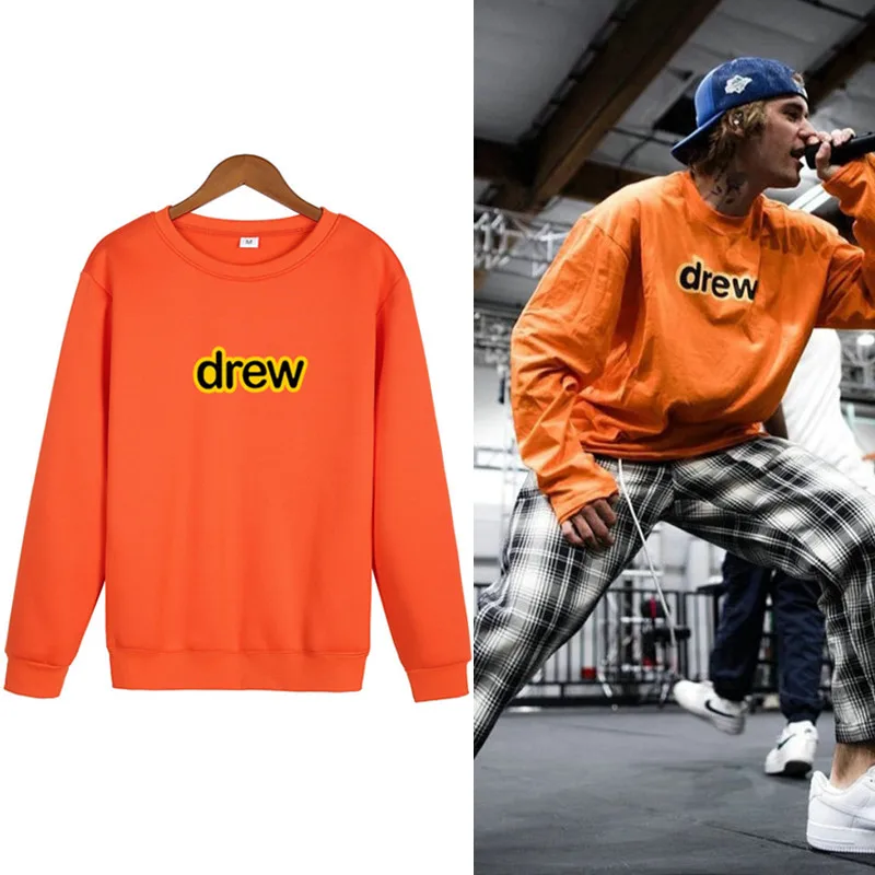 drew house hoodie autumn winter sweatshirt unisex men and womens casual student fashion hooded sweatshirt long sleeve free global shipping