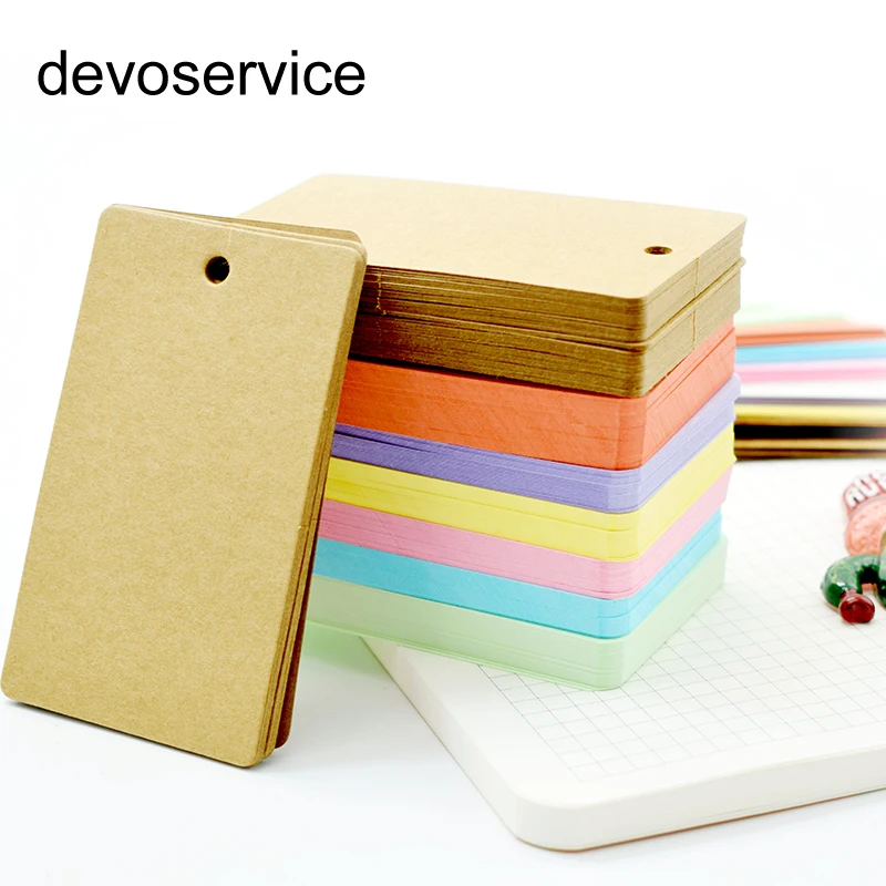 

DIY Candy Color Empty Blank Kraft Paper Pads Notepad Word Study Card Portable Memo Pad Loose Leaf Notes Office Supplies