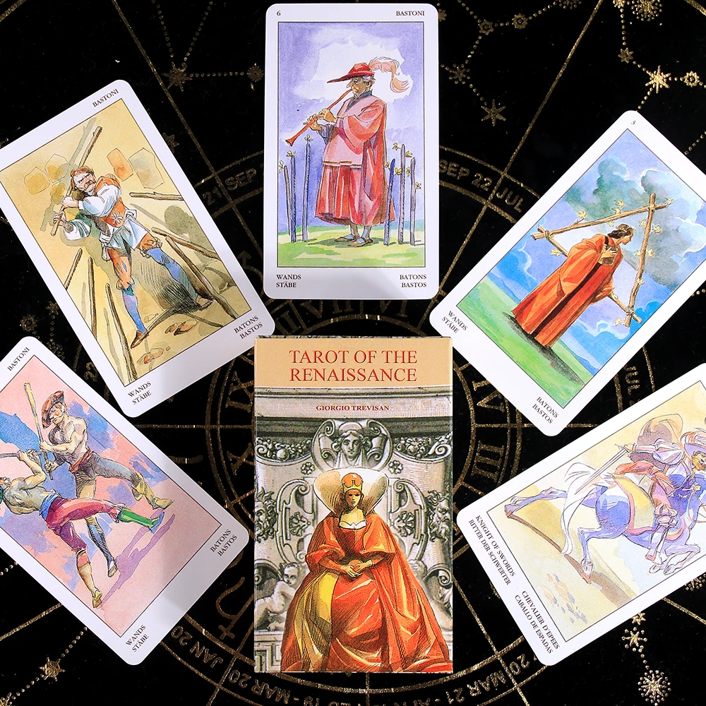 

Tarot of the Renaissance Cards Deck With Five Languages For Beginners Divination 78 Card Full Color Card Game Board Toy Popular