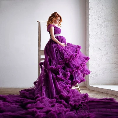 

Соблазнительное очень Пышное низкое платье с оборками из тюля для беременных милое зимнее платье без бретелек с сердечками для женщин длин...