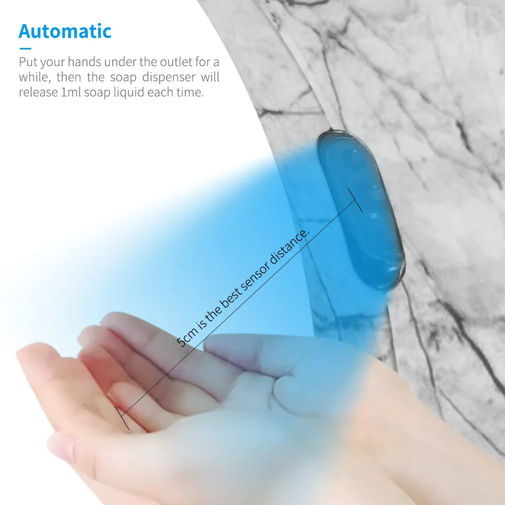 

Automatic Soap Dispenser 300ml Non-Contact Waterproof Electric Soap Dispenser For Bathroom Kitchen