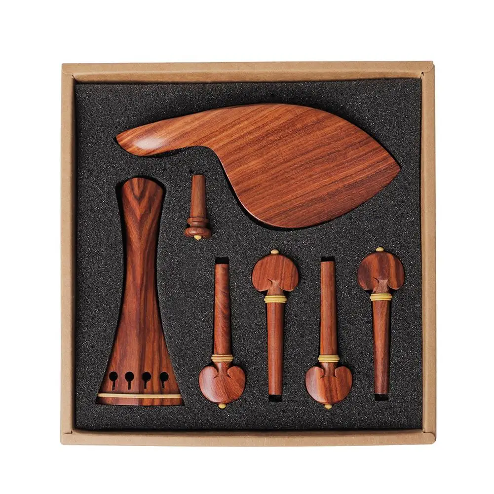 

4/4 Violin Kit Full Size Violin Accessories High-grade Rosewood Violin Peg Tailpiece Chin Rest End Pin