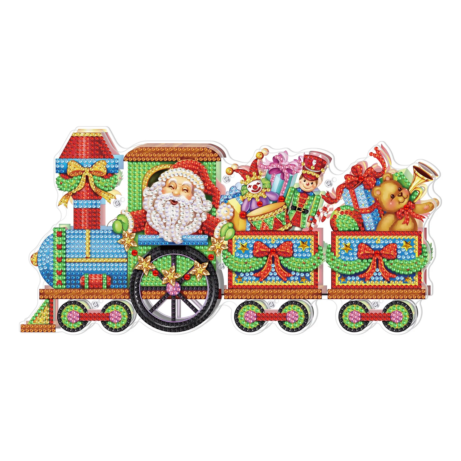 

New 5D Diamond Painting LED Desk Ornaments Lights DIY Rhinestone Santa Claus Lamp For Christmas Home Wall Decoration